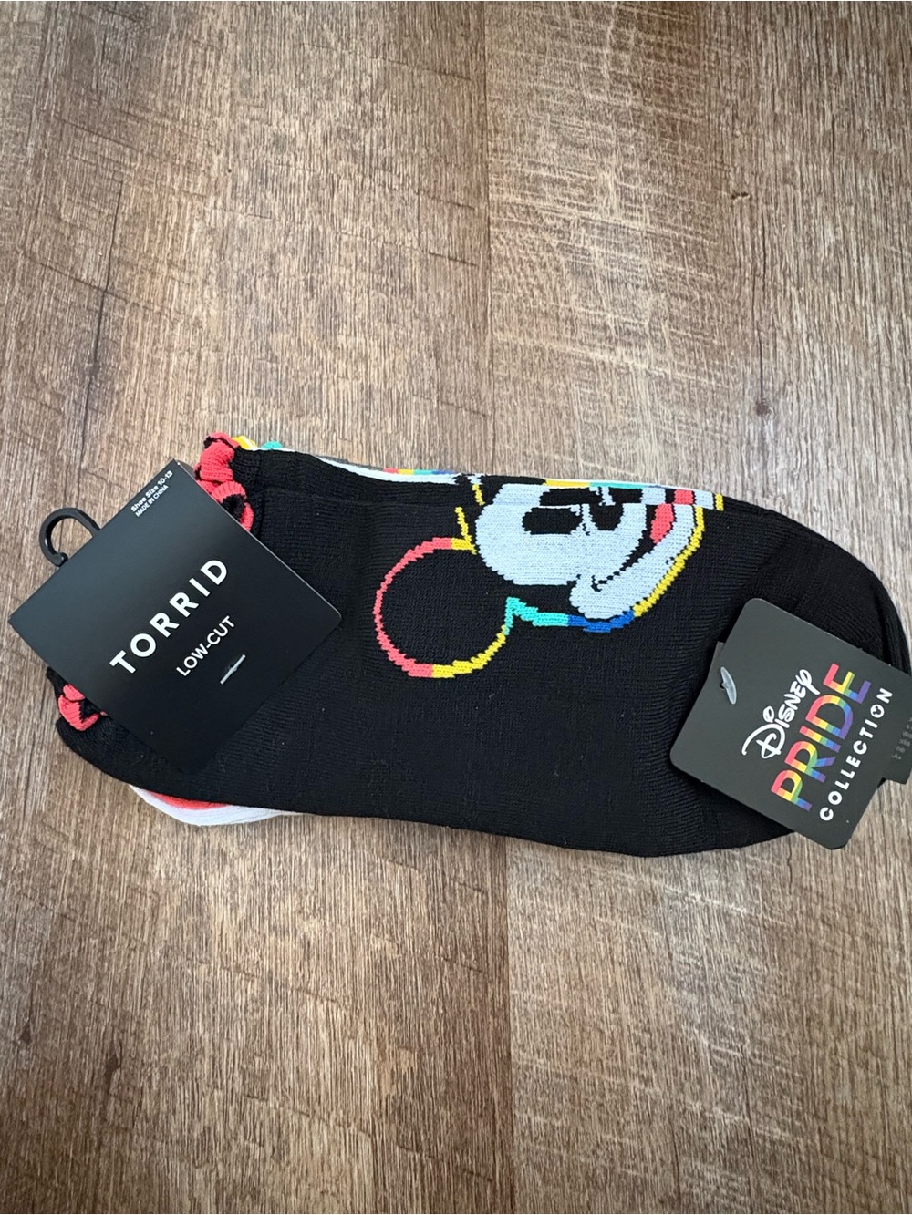 Disney Pride Black Low-Cut Mickey Mouse Socks